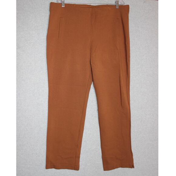 Chicos Pants Womens Plus Size 3‎ Juliet Straight Leg Brown Pull On Office Career - Picture 1 of 7